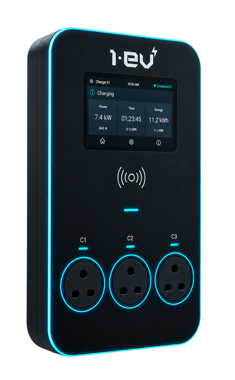 1EV home charger with three sockets